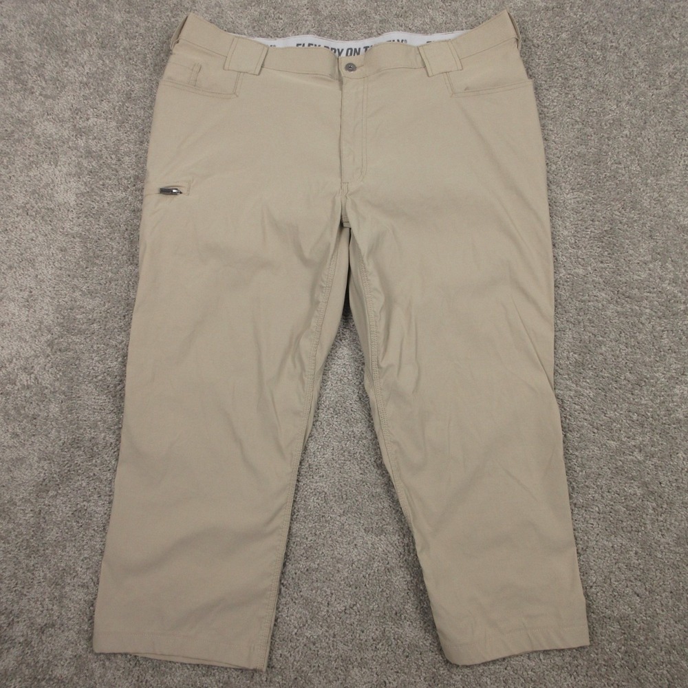 Duluth Pants Mens 44x25 (Tag 44x30) Beige Dry On The Fly Relaxed Fit Workwear